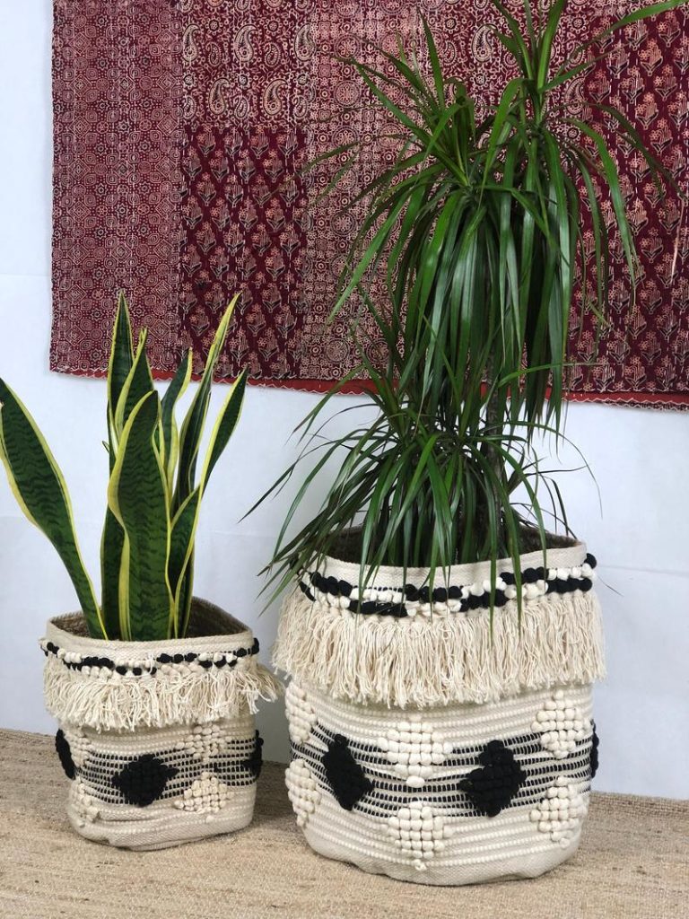 gift idea for the home - boho woven baskets plant holders