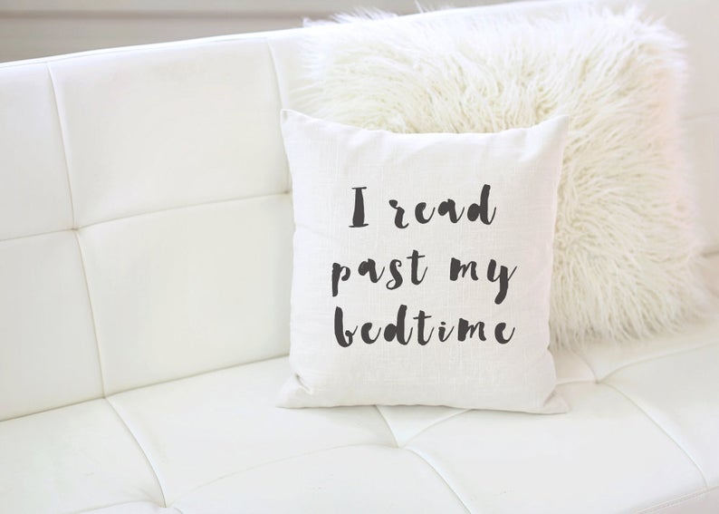teens gift idea: bookworm throw pillow