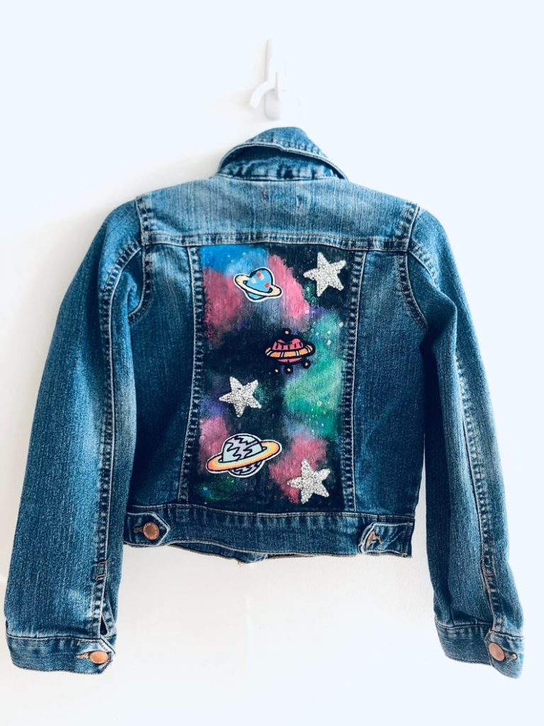 kids gift idea: hand painted denim jacket
