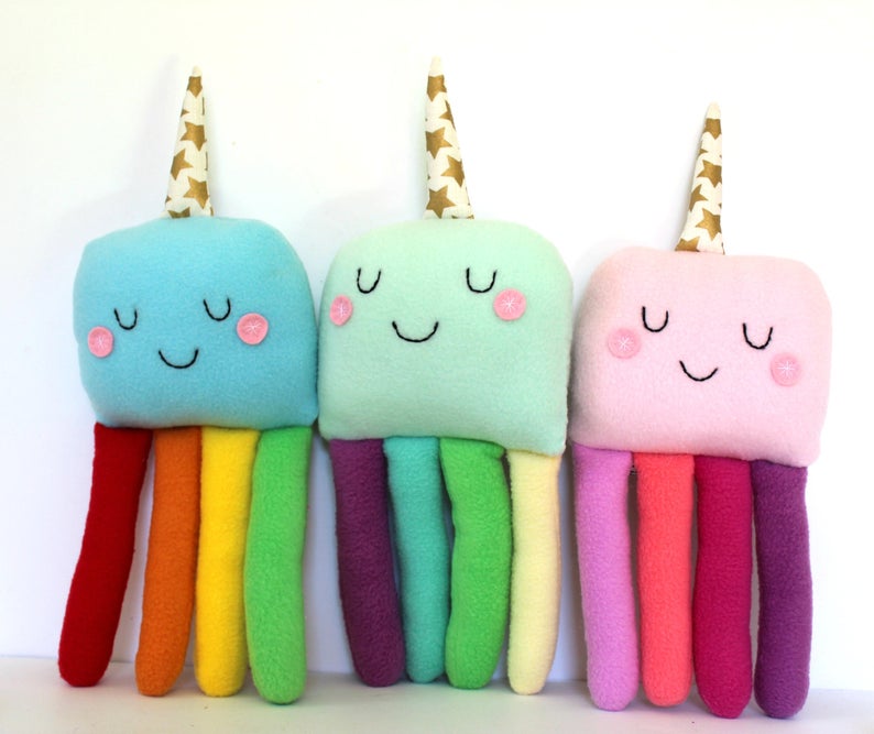 kids gift idea: stuffed rainbow unicorn octopus