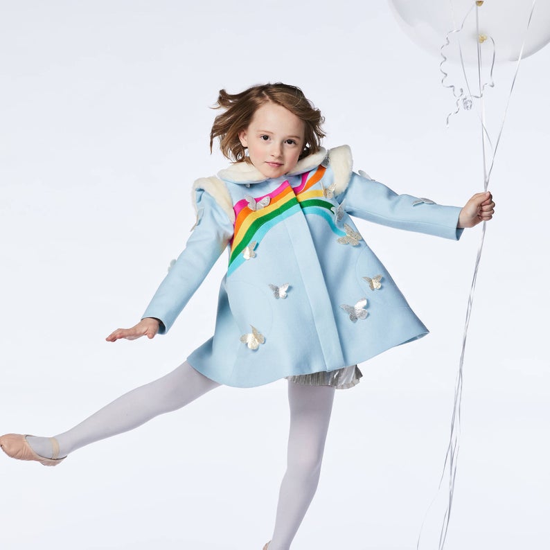 kids gift idea: rainbow butterfly toddler coat