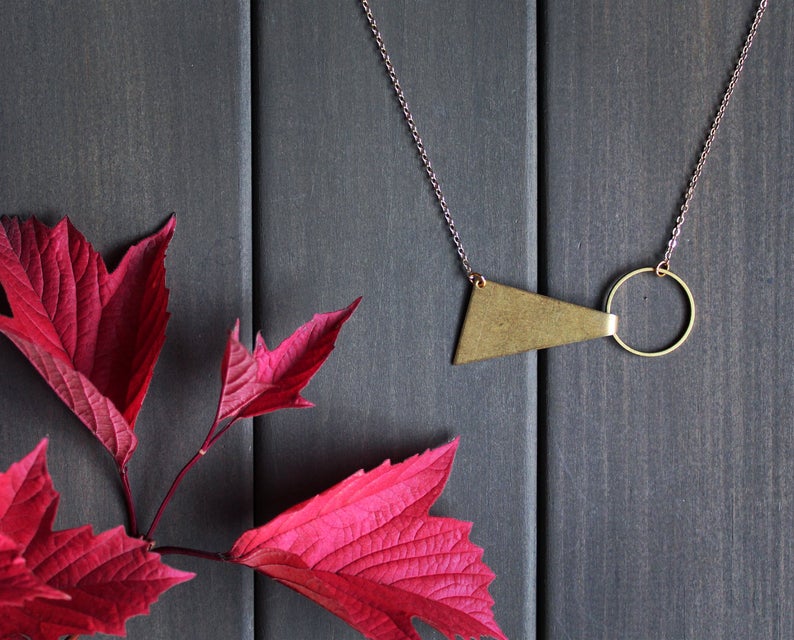 teens gift idea: gold geometric necklace