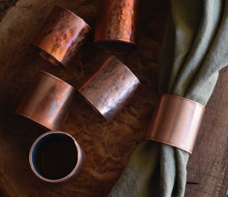 gift idea for the home - copper napkin ring