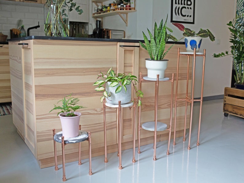 gift idea for the home - copper plant stand