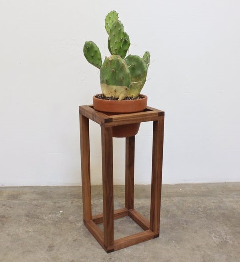 gift idea for the home - modern wooden plant stand