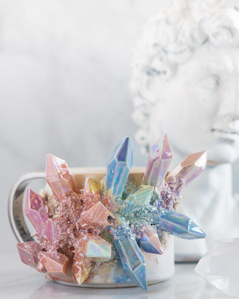 gift idea for the home - rainbow crystal mug