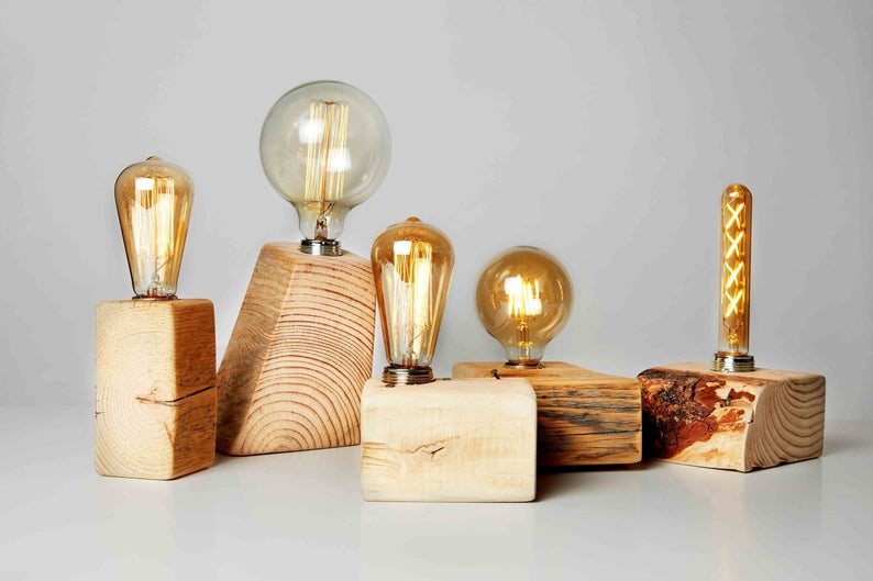 gift ideas for the desk and for coworkers - rustic Edison bulb desk lamp