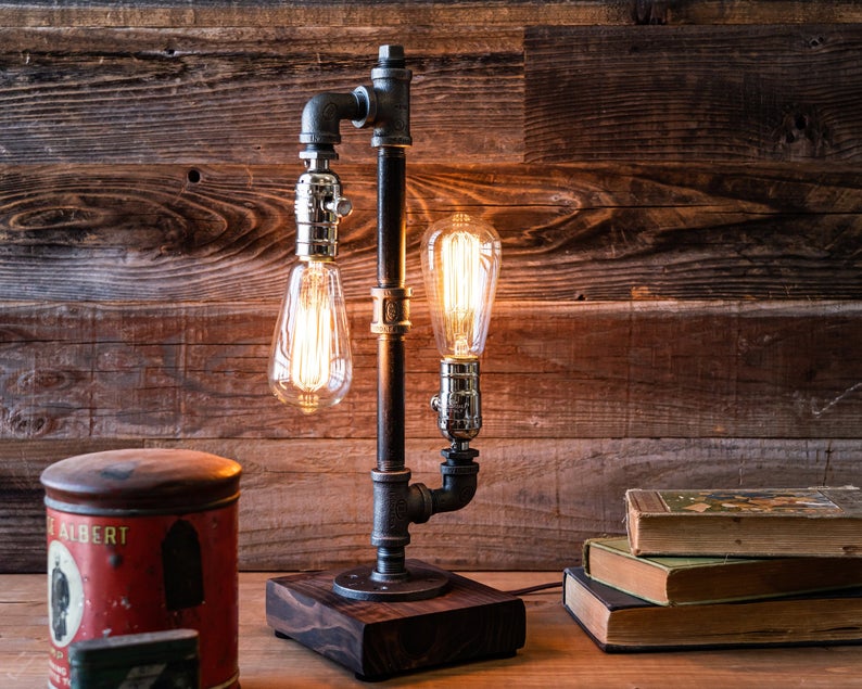 gift ideas for the desk and for coworkers - steampunk Edison bulb desk lamp