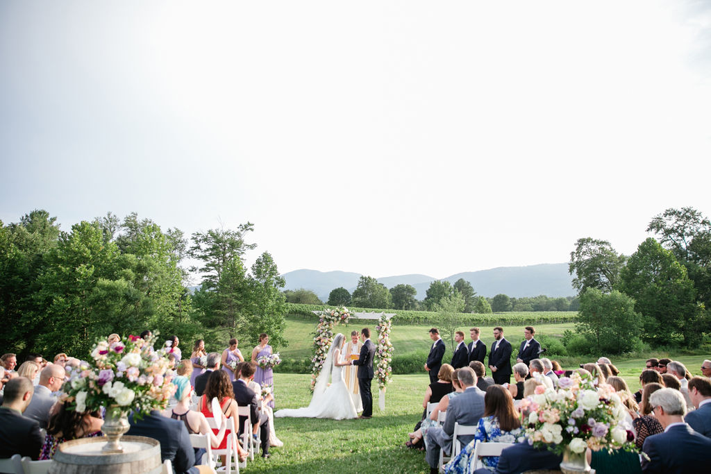 the ultimate guide to outdoor wedding venues in Northern Virginia -  Veritas wedding ceremony outside