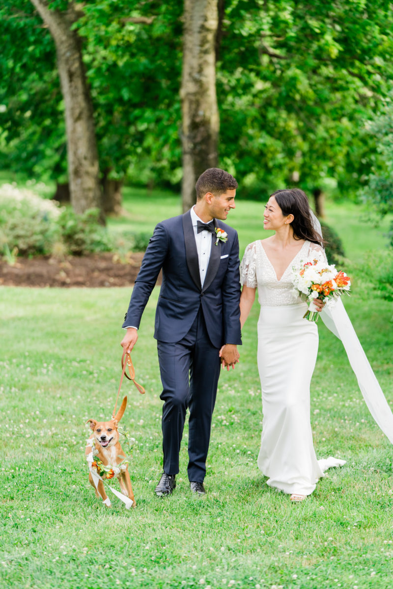 Riverside on the Potomac wedding- Bellwether Events - couple portrait - dog