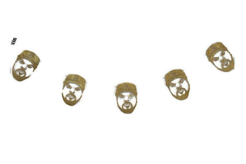 rapper ice cube gift idea - gold glitter party banner