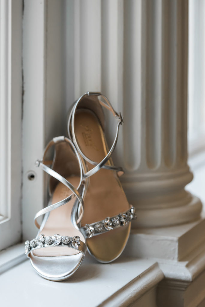 silver strappy sandals - real wedding shoes - bridal