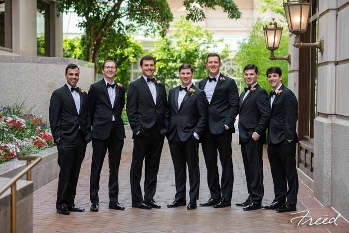Fairmont Hotel DC wedding men's attire black tux