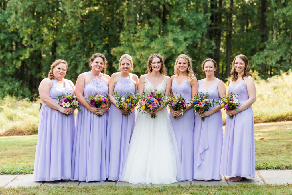lavender bridesmaid gowns - Woodend Sanctuary wedding