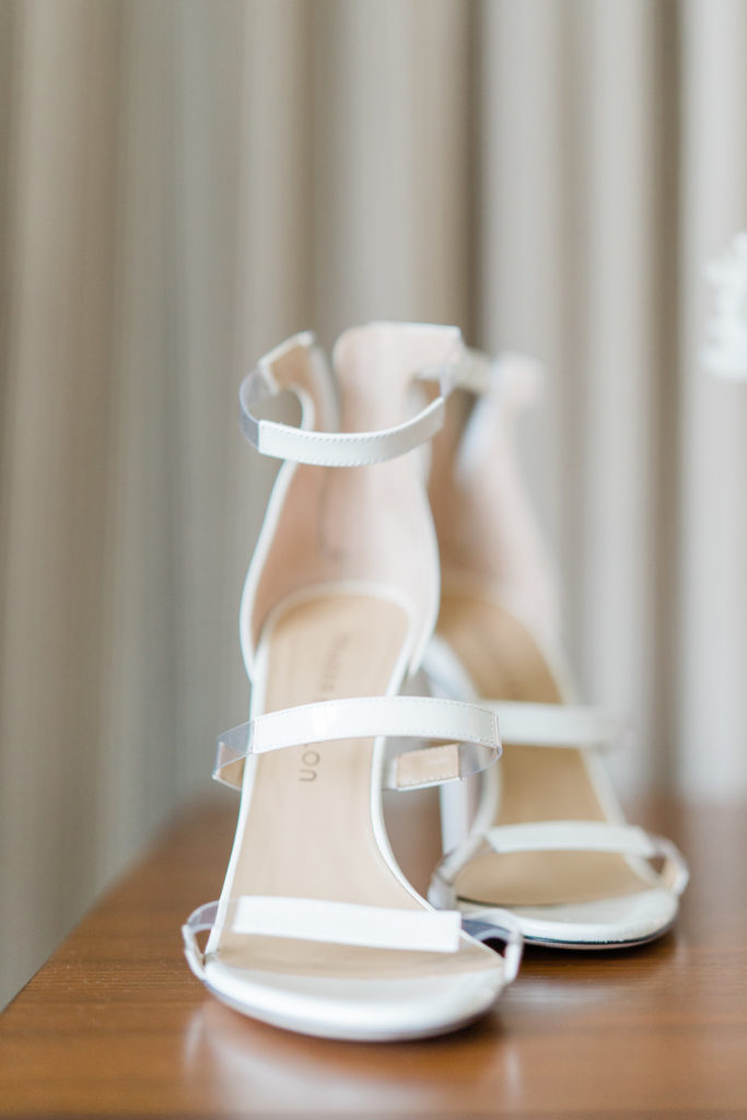 real wedding shoes - white bridal sandals