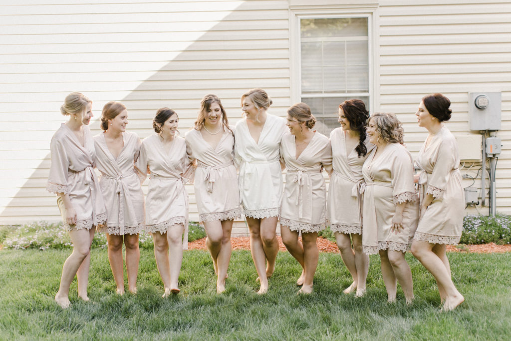 blush ivory white bridesmaid robes - Virginia wedding