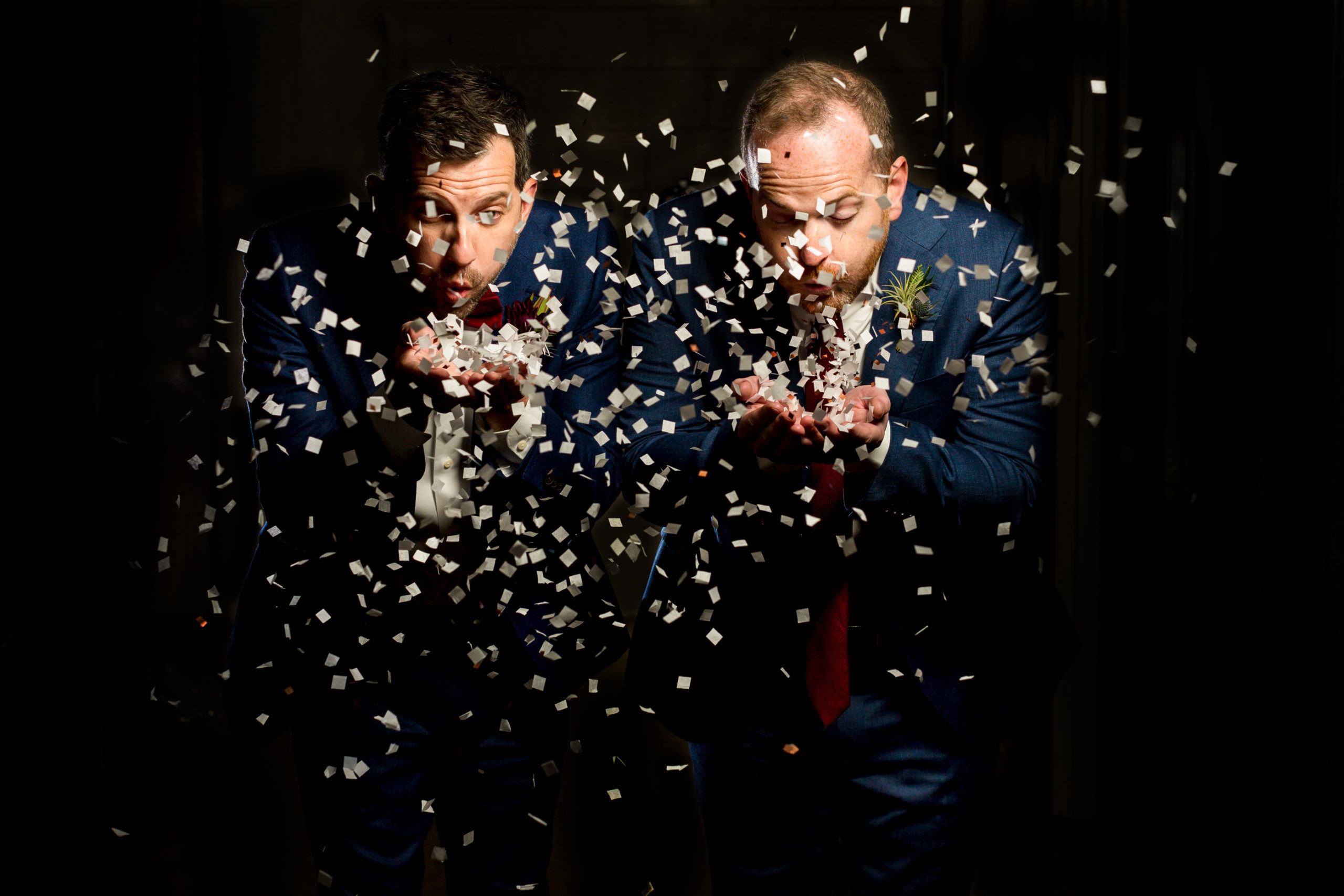 two grooms confetti