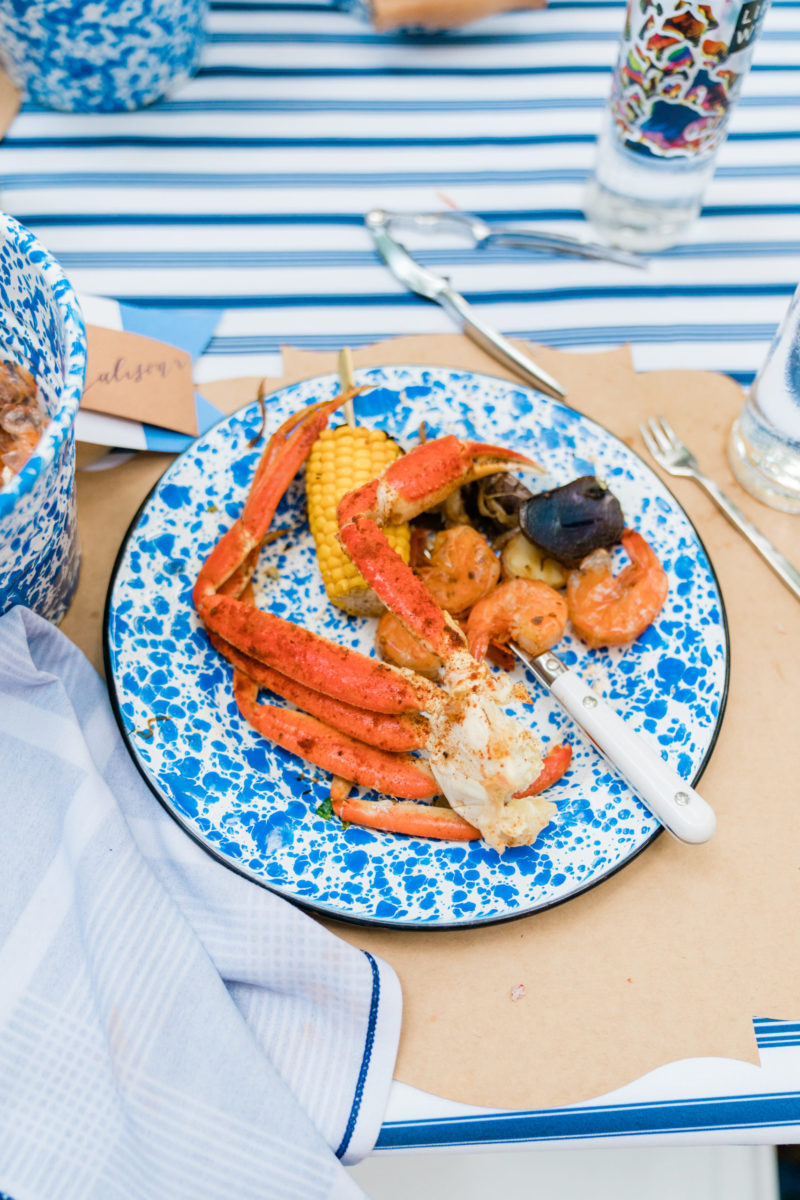 Meridian House crab boil party summer plate
