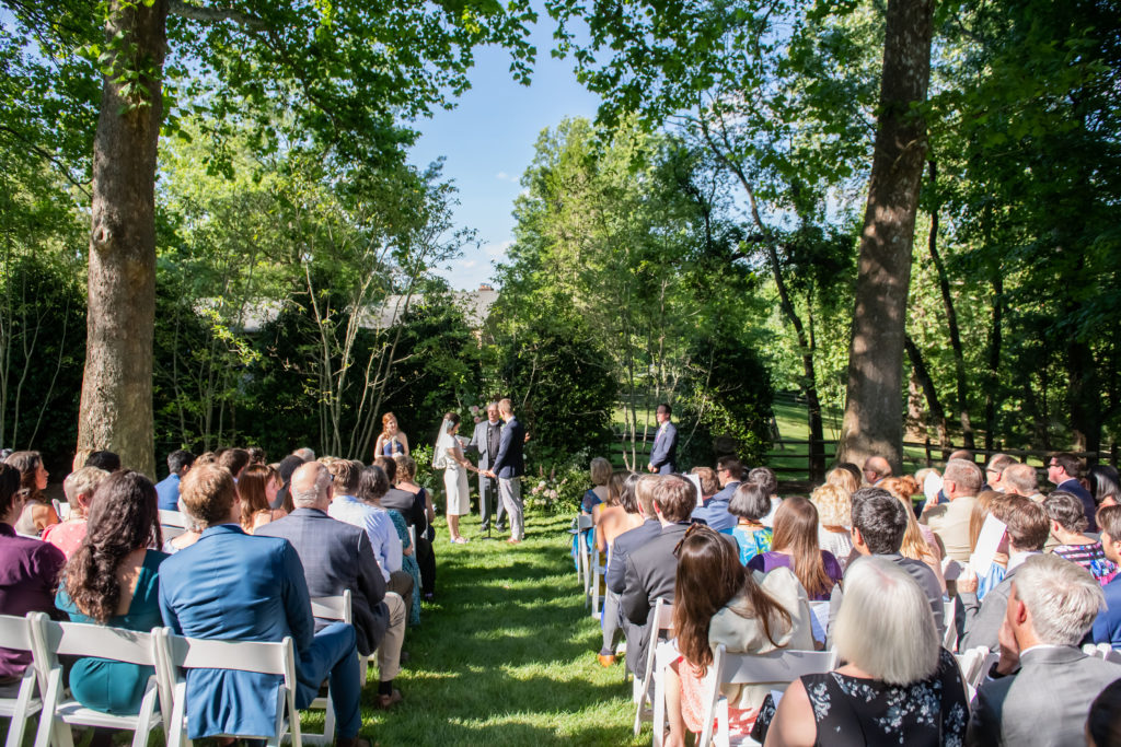 Maryland private home wedding - backyard ceremony