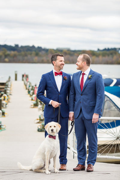 Grooms with their dog - Bellwether Events & Procopio Photography