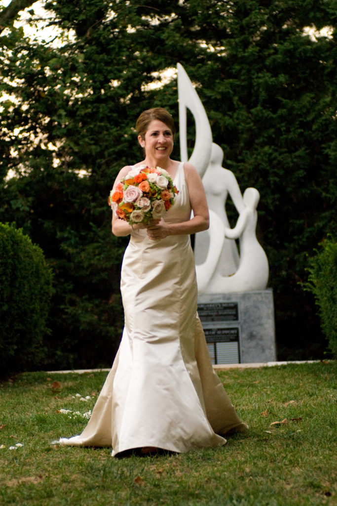 Strathmore Mansion wedding  - bride with orange bouquet