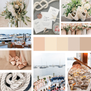 wedding inspiration board Newport Harbor nautical