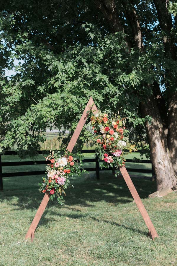 Tranquility Farm Wedding ceremony triangle