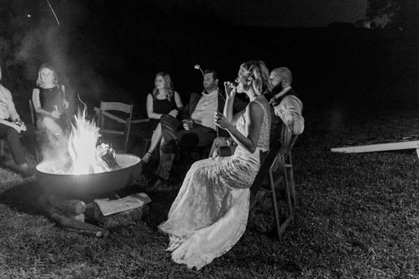 Tranquility Farm Wedding bonfire