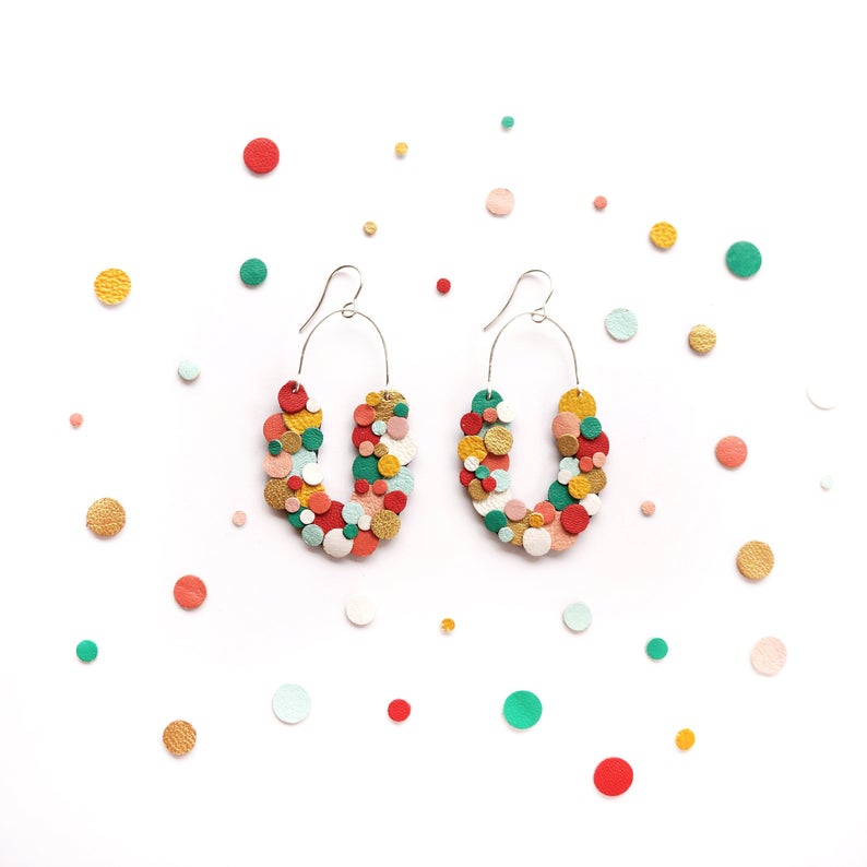 confetti earrings  - gift idea for her - Christmas gift idea 