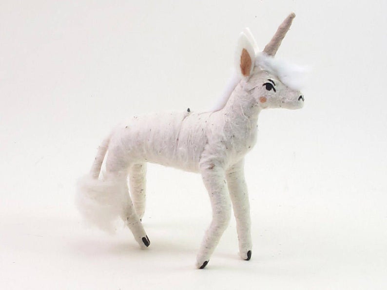 spun cotton unicorn  - stocking stuffer or small gift idea