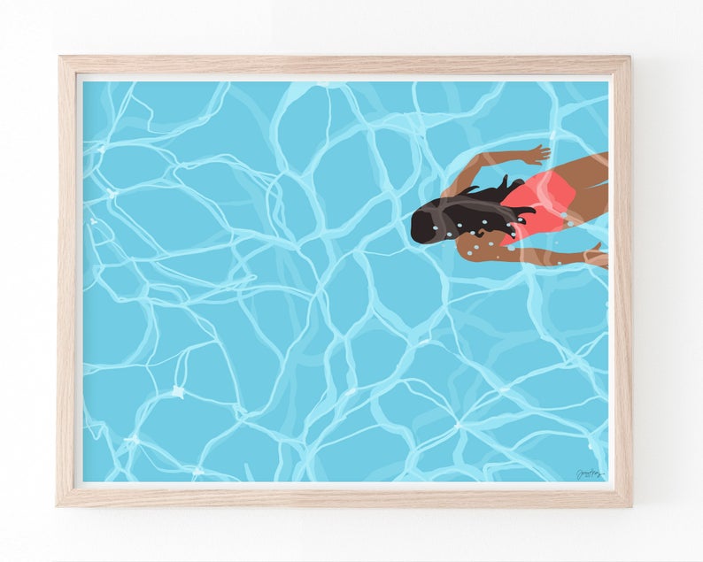 woman swimming underwater  - gift of art