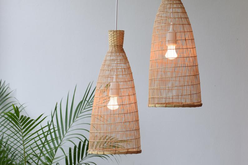 lighting fixture gifts - natural bamboo pendant light 