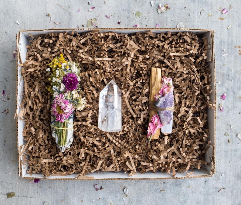 house cleansing gift set - crystals and sage  - gifts made in DC