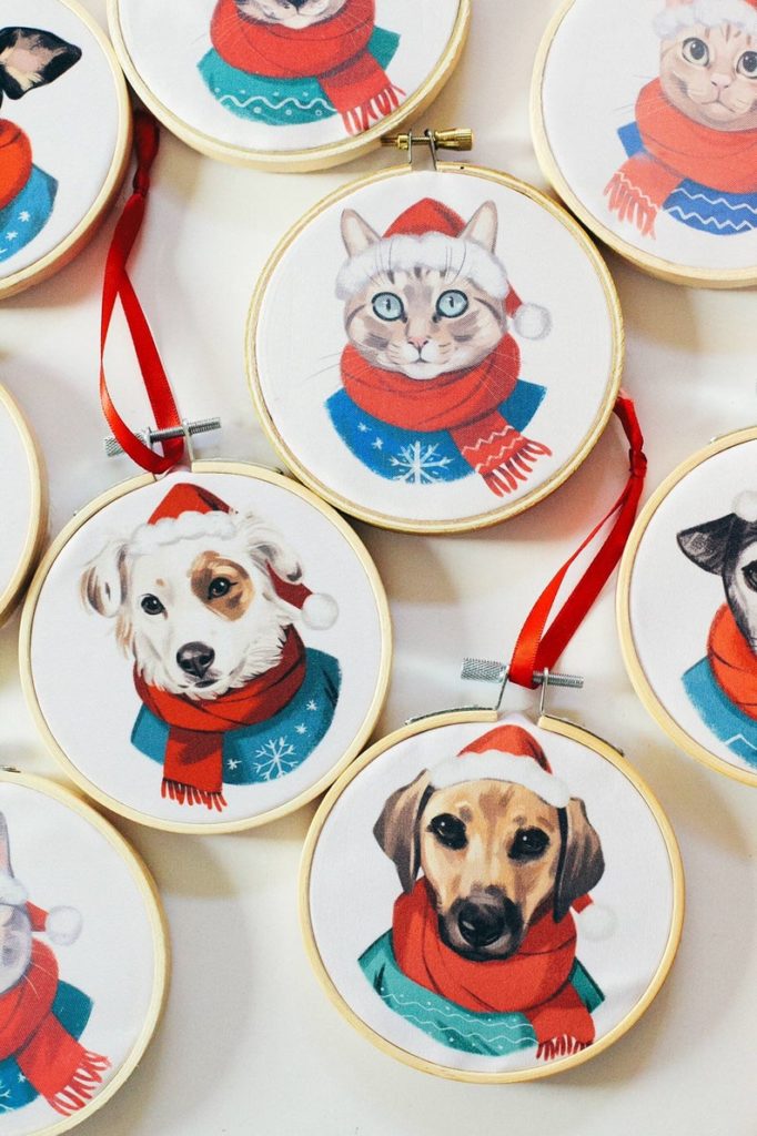 gift for pet lovers: custom pet Christmas ornament