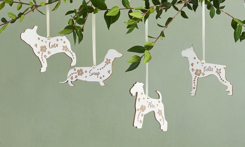 gift for pet lovers: custom pet Christmas ornament - wooden and laser cut