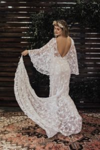 lace backless boho wedding dress etsy