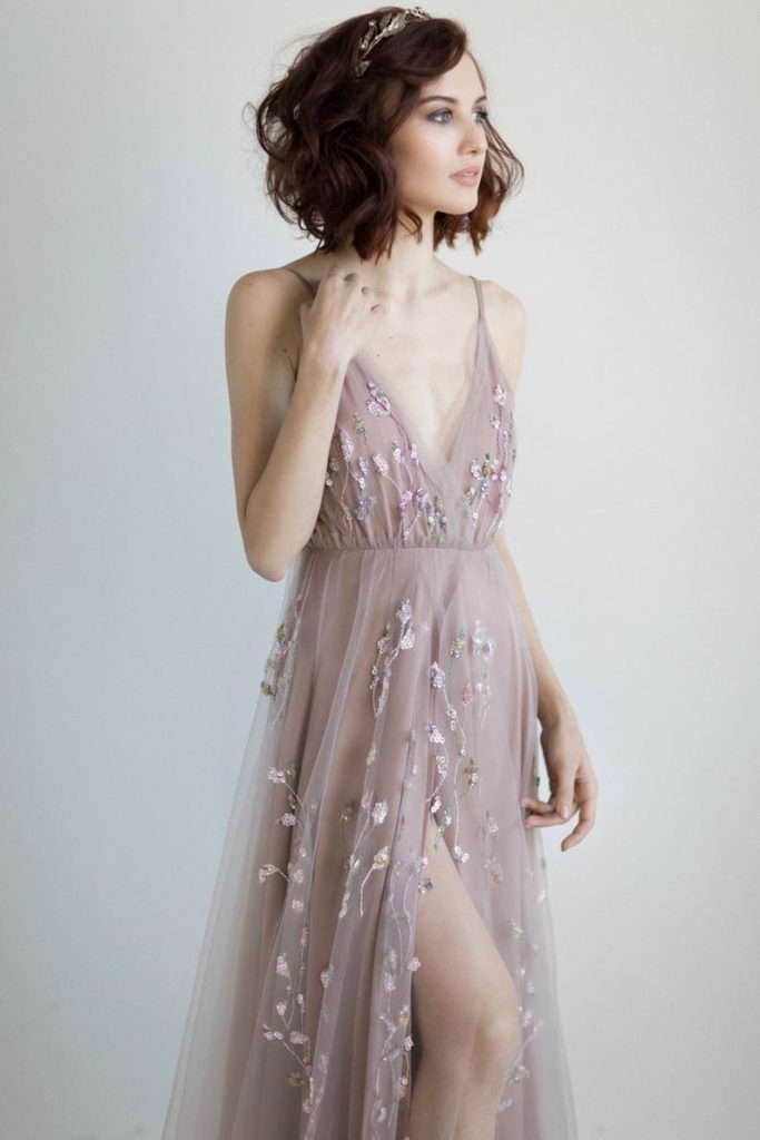 etsy wedding idea: lavender boho gown