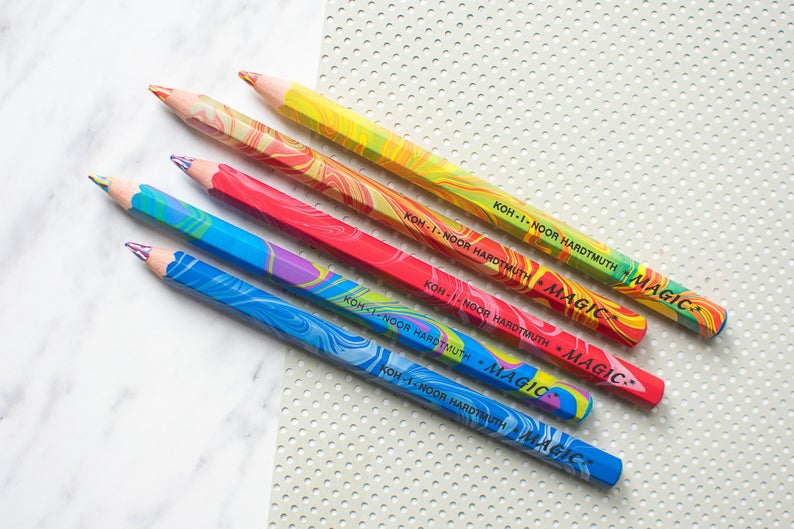 gift for kids - marbled colored pencils - stocking stuffer