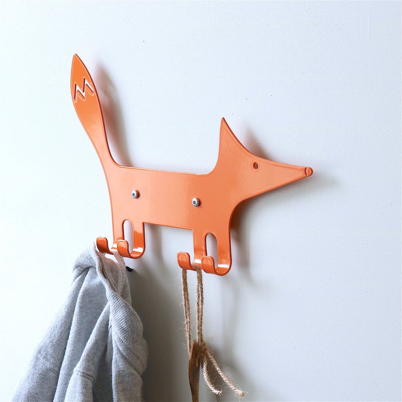 gift for kids - metal fox wall hook for kids room