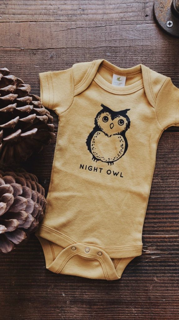 gift for kids - night owl onesie bodysuit