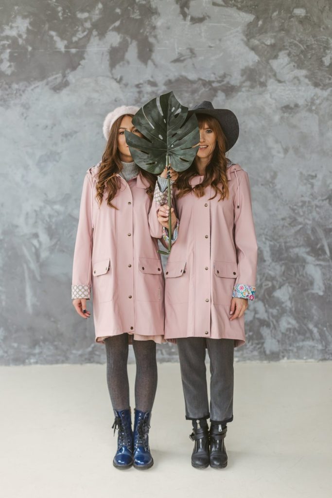 pink hooded rain coat  - gift idea for her - Christmas gift idea 