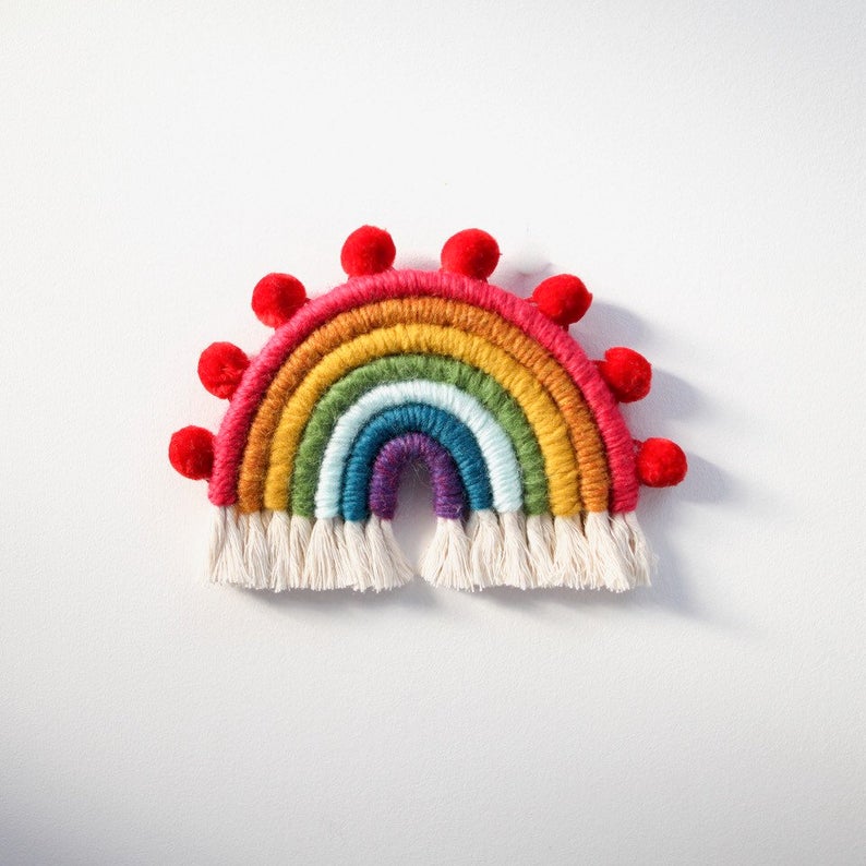 gift for kids - rainbow wall hanging for kids room 