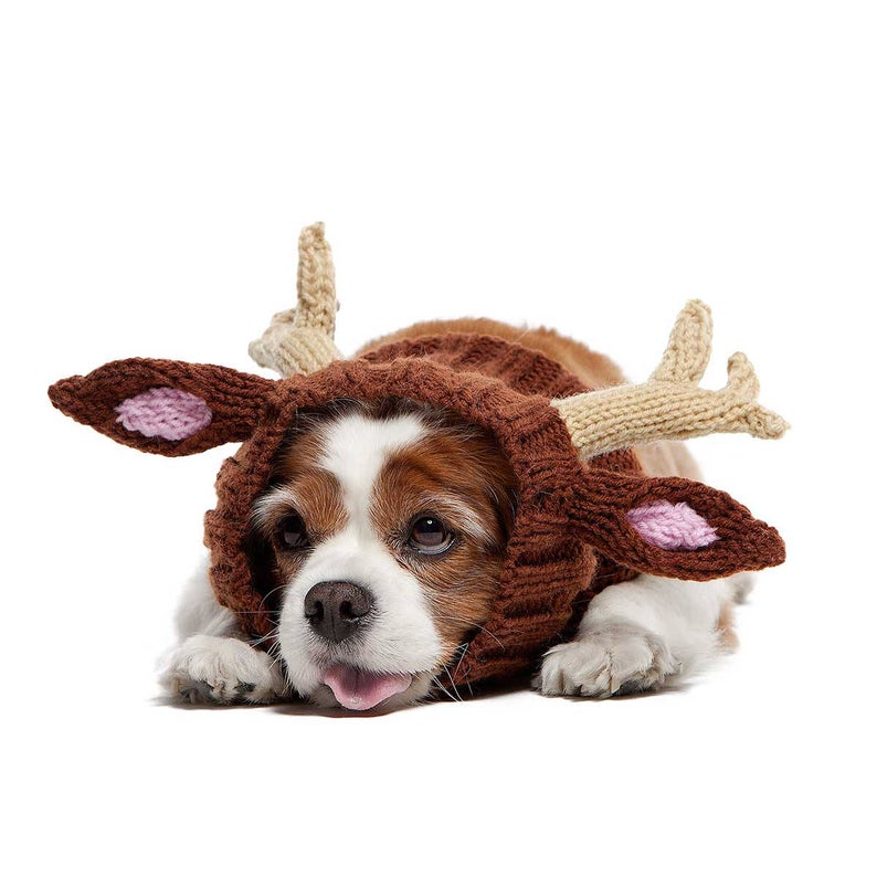 gift for dog: reindeer snood hood