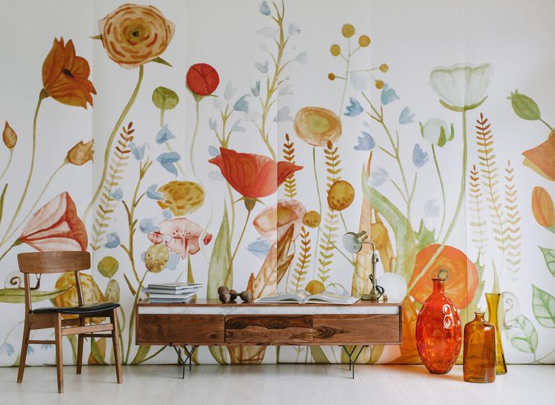 big gifts for the home - amazing wildflower wallpaper 