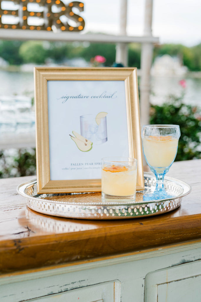 siganture cocktail sign - Waterfront Wedding Southern Maryland Bellwether Events Kurstin Roe Photography Sugarplum Tent Co