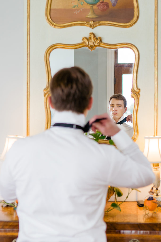 groom gets ready - Waterfront Wedding Southern Maryland Bellwether Events Kurstin Roe Photography Sugarplum Tent Co