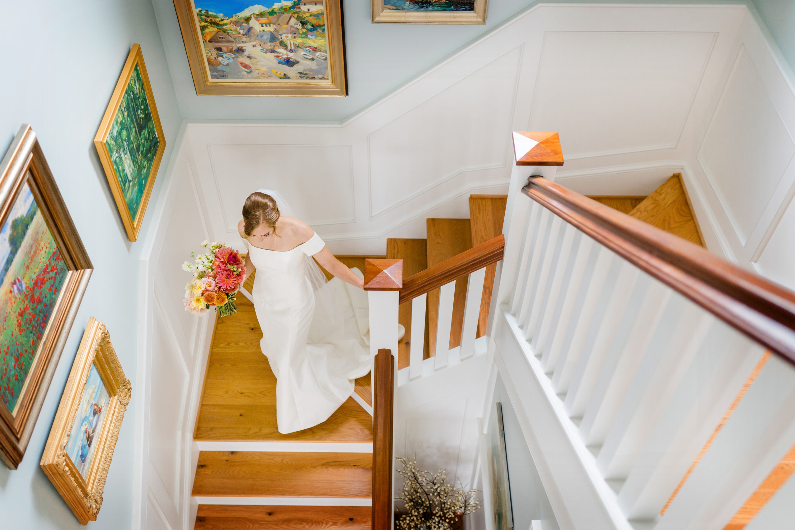 bride departs home for wedding ceremony - Waterfront Wedding Southern Maryland Bellwether Events Kurstin Roe Photography Sugarplum Tent Co