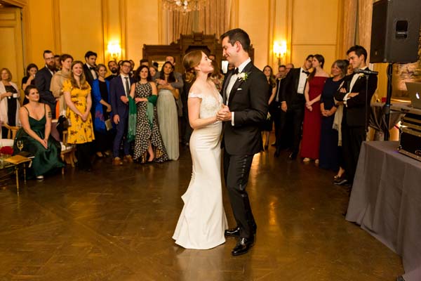 Meridian House DC wedding emerald and burgundy first dance