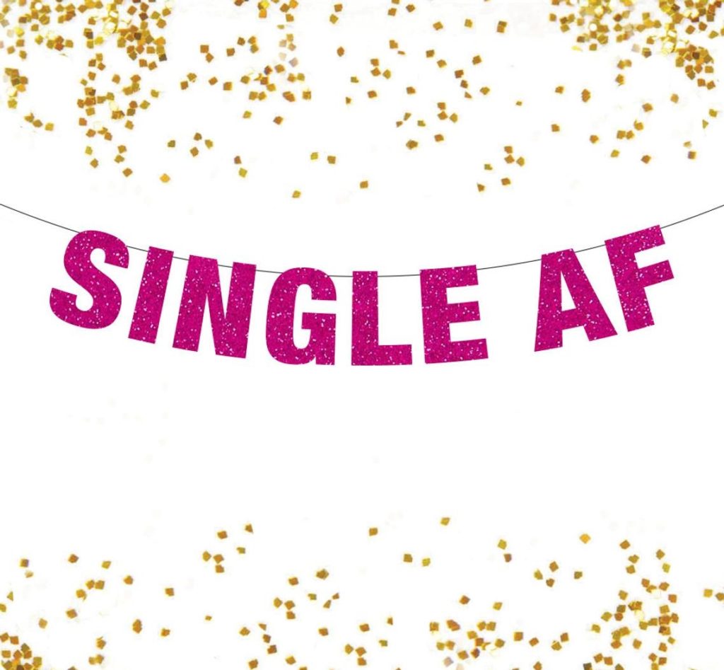 Single AF glitter banner Anti-Valentine's 