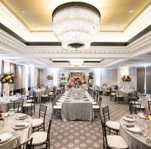 Green Hotel in DC: sofitel dc wedding inspiration - hotel ballroom - silver and lavender